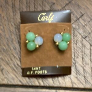 Green and Blue Gemstone Earrings